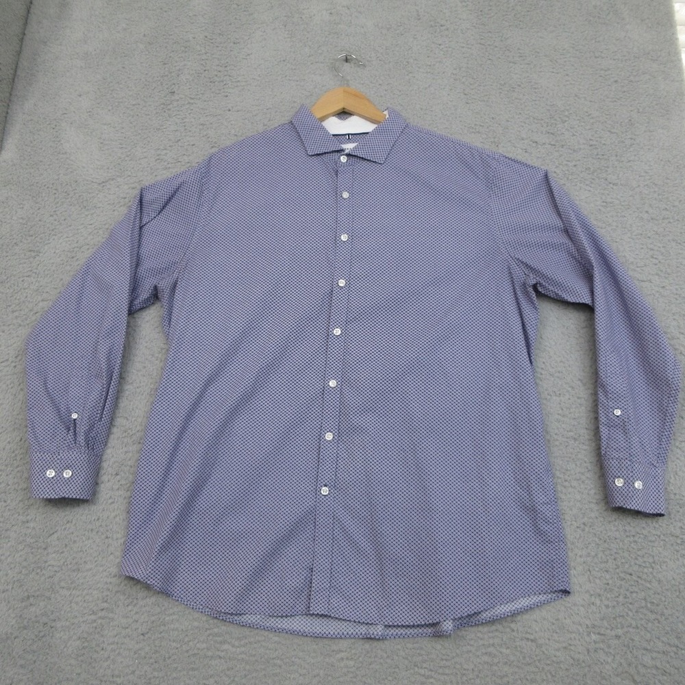 Brax Feel Good Natural Flex Modern Fit Shirt Men XXL Purple Geometric Cotton